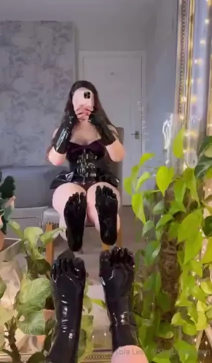 Get on your knees amp lick my new latex socks clean them my lil foot 