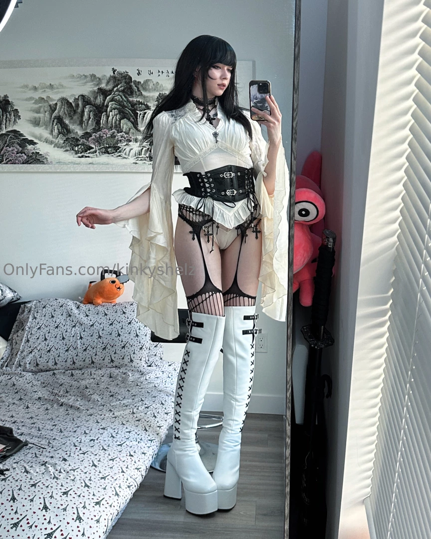 Matching underwear with my white dom boots hehe 