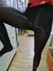 Masturbating with my shiny black pantyhose part 3