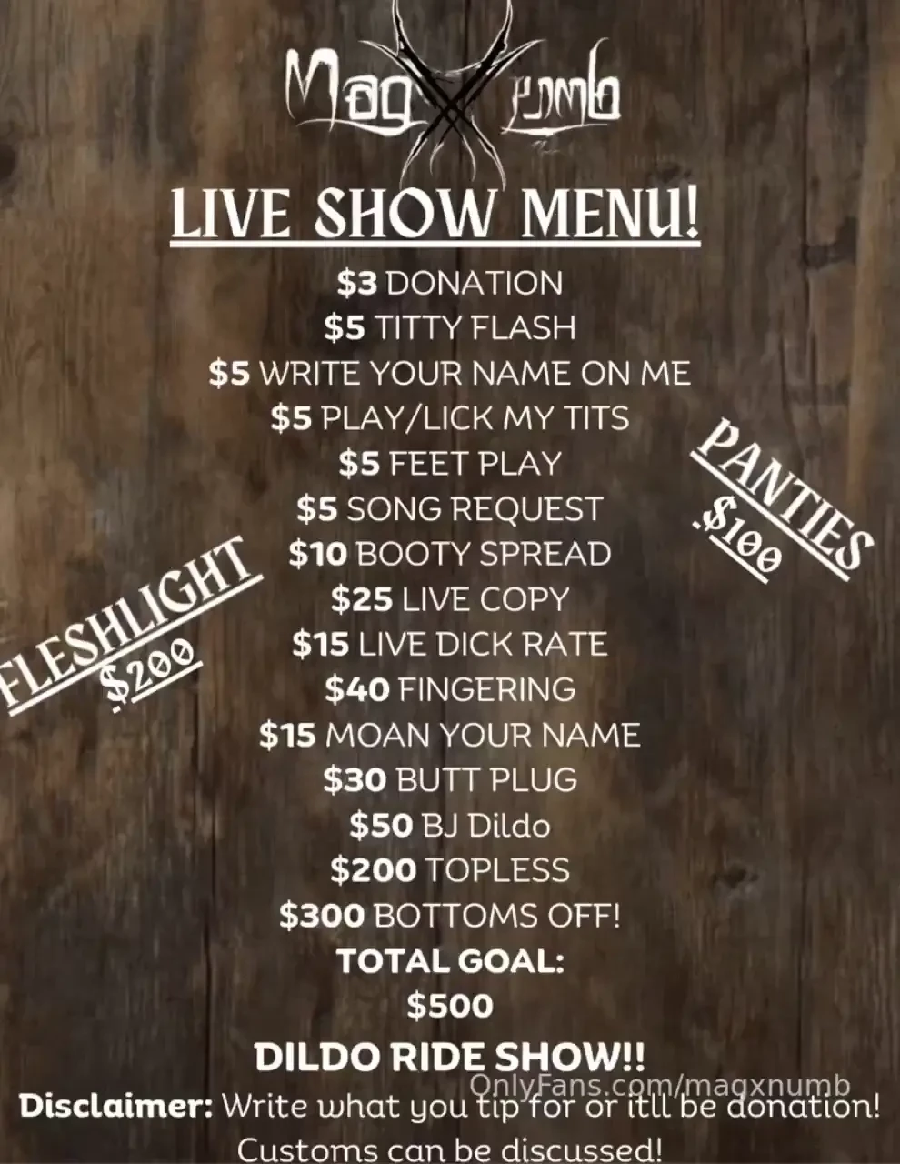 Hot tub live menus for tonight see you soon 