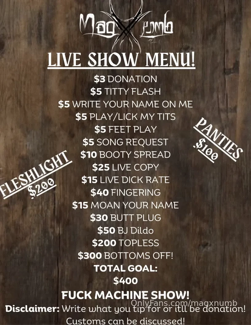 Tonights live menu jumbo bad dragon fuck machine show amp easter eggs 