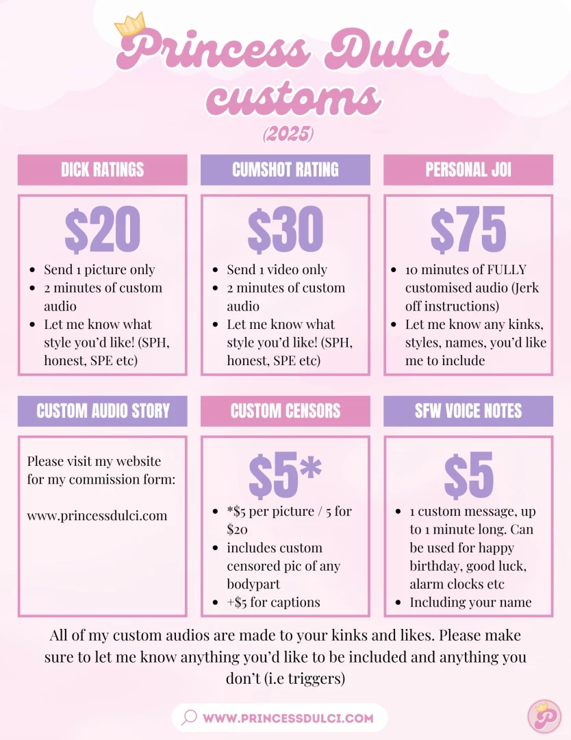 Customs are now open i ve added a few new things to my menu this year 