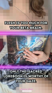 The flesh is too much for your weak beta brain lt 3