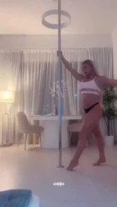 Feeling so empowered as i twist and turn on the pole showing off my