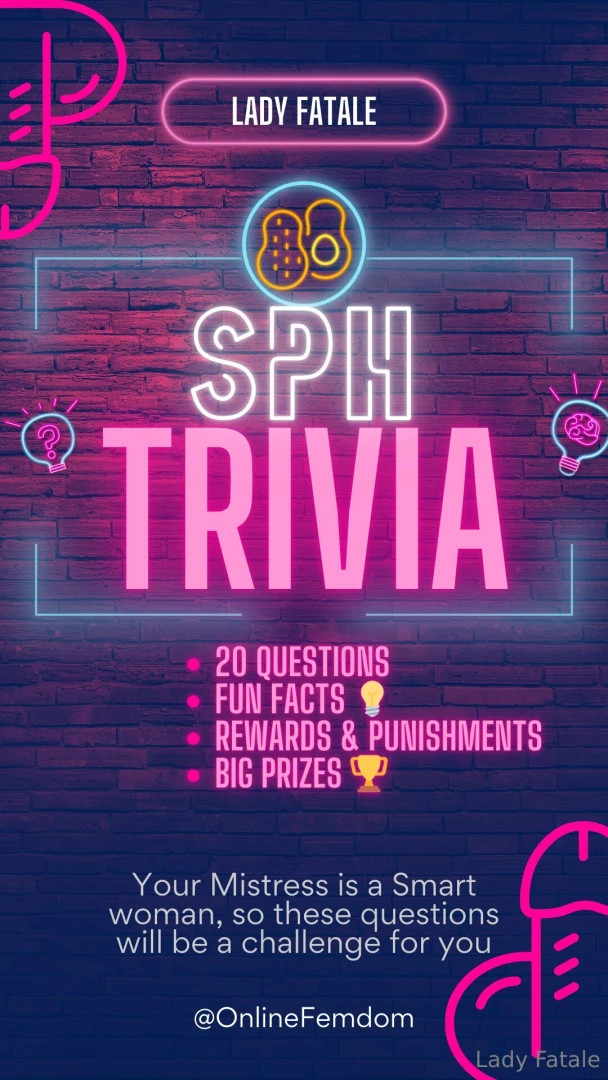 Trivia sph your mistress is a smart woman so these questions will be a 