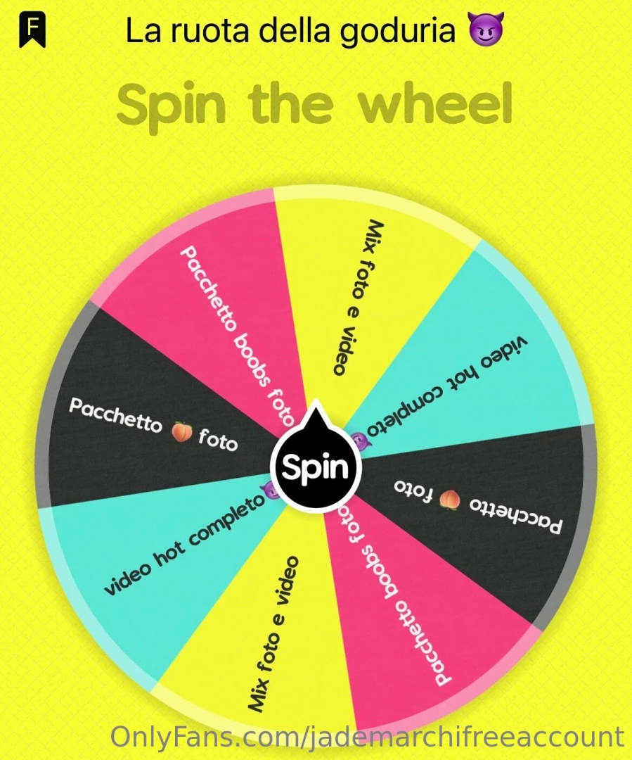 Tippa 6 per ricevere il tuo pack in chat con video del tuo spin 