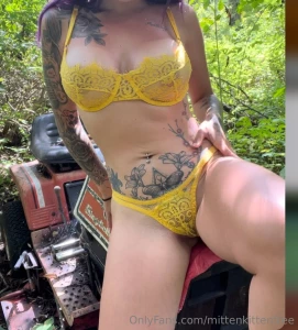 I gave my neighbor a show on his lawnmower and fucked myself