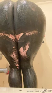 Black liquid latex goes crazy maybe next time i ll cover my whole body part 17