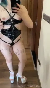 Cant wait to take this shitty pu leather lingerie off and show you