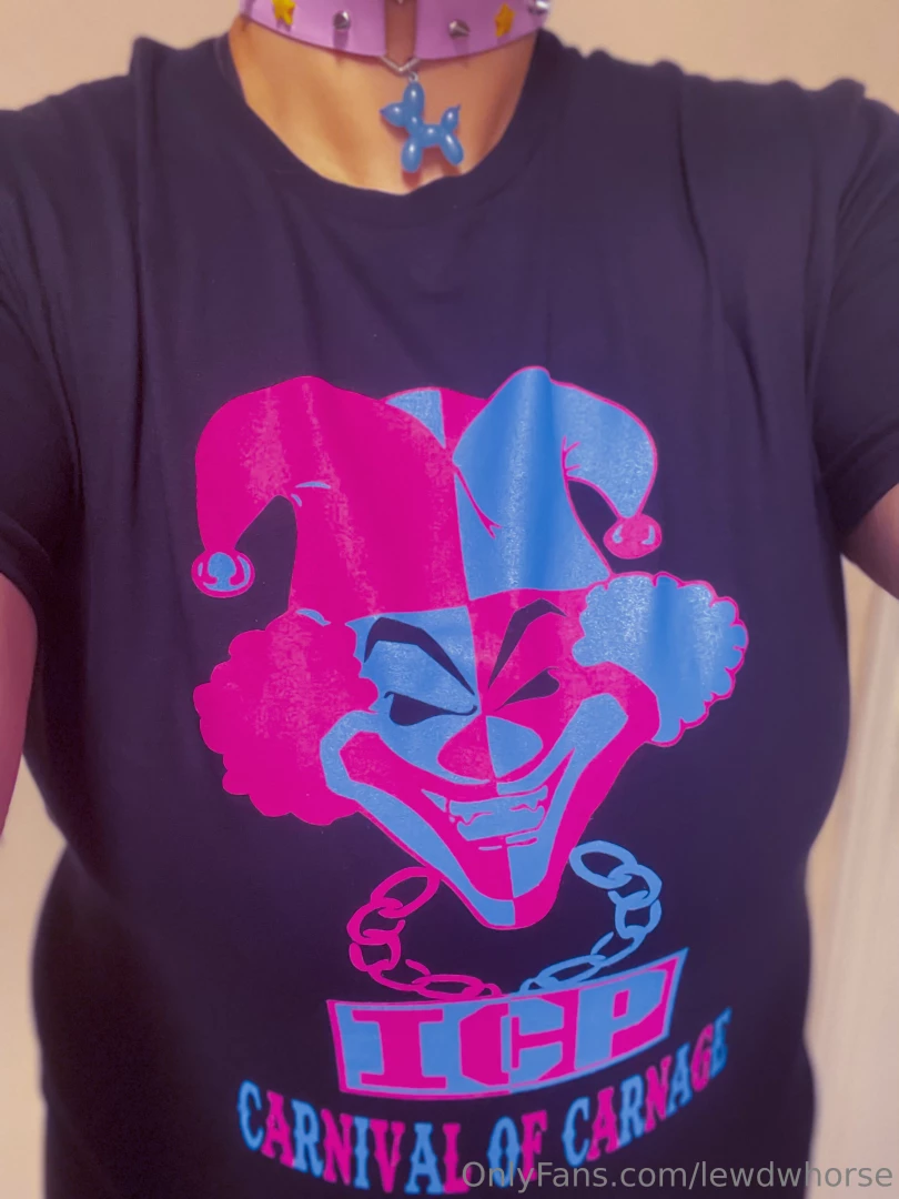 New shirt and the cutest balloon horse choker 