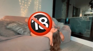 Upsidedown rimjob on the couch deepthroating and sucking his balls