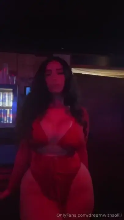 Sexy walk in red quick glance of my titties 