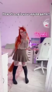 How strong is your pause game fyp redhead ginger petite egirl glasses