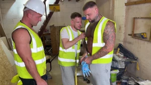 The horny builders let off some steam at work featuring troywhiteuk