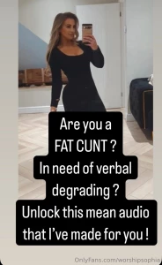 Are you a fat cunt yes you need to listen to my mean degrading audio