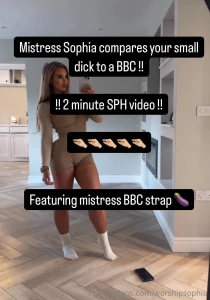 Mistress compares your tiny worthless cock to her bbc strap on in a 2
