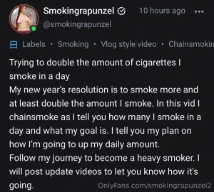 My new year s resolution is to smoke more and double the amount i