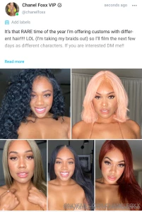 Custom videos only available on my main page chanelfoxx chanelfoxx