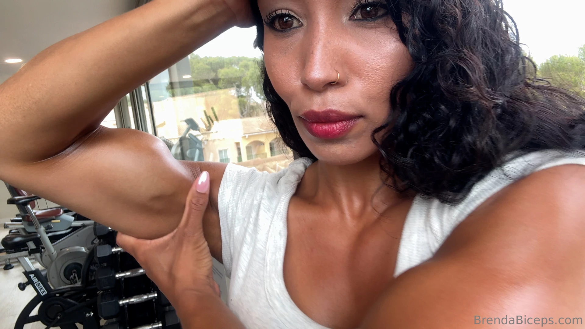 Recent gym video - bicep workout and flexing video 