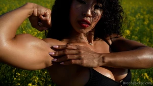 Country girl rapeseed field flexing video part 2
