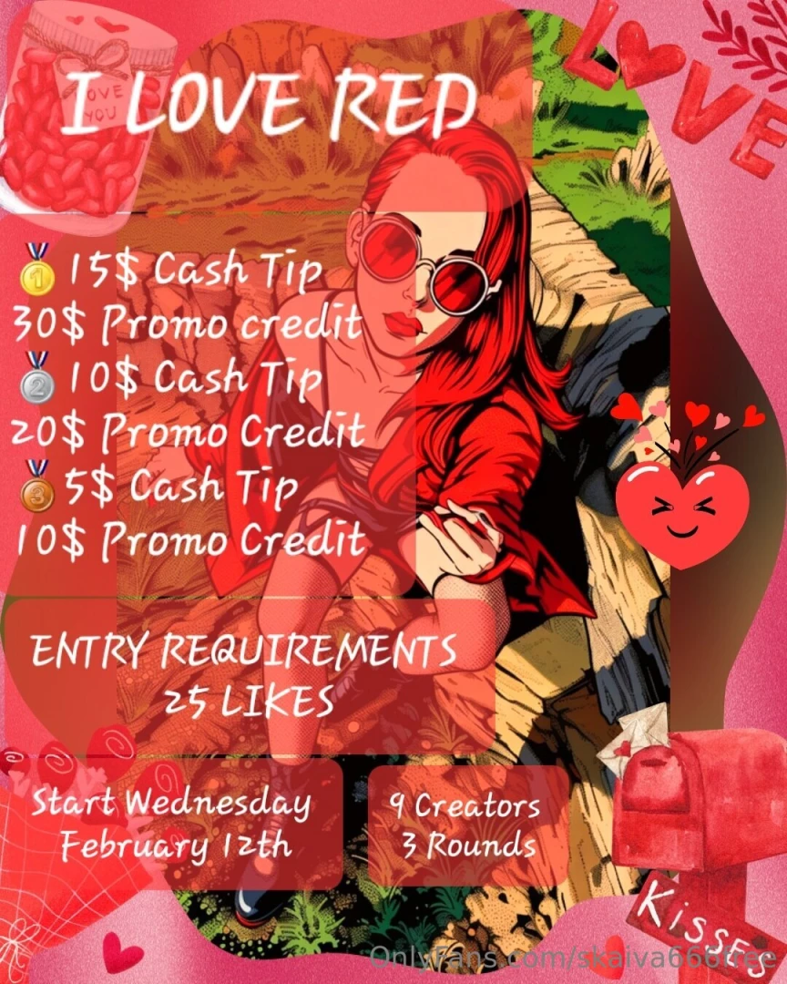 I love red cash and promo competition 9 creators 3 rounds prizes 15 