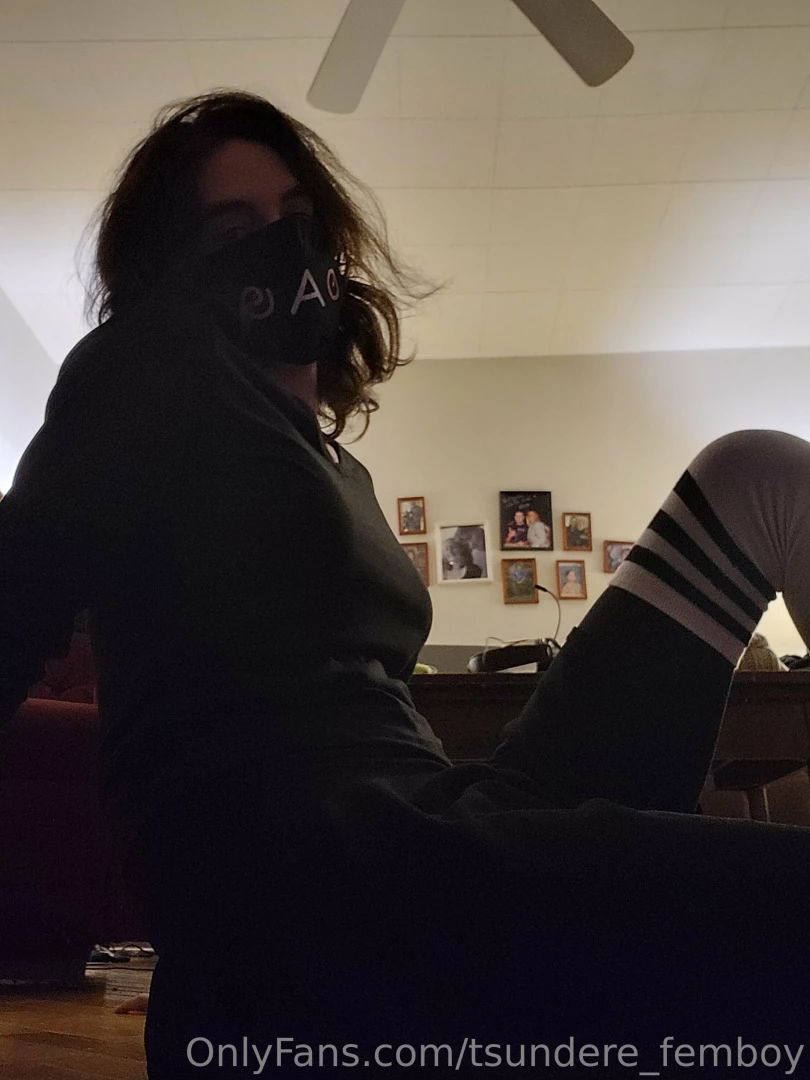 Black with the white thigh highs 