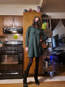 Green dress and boot heels uwu part 2