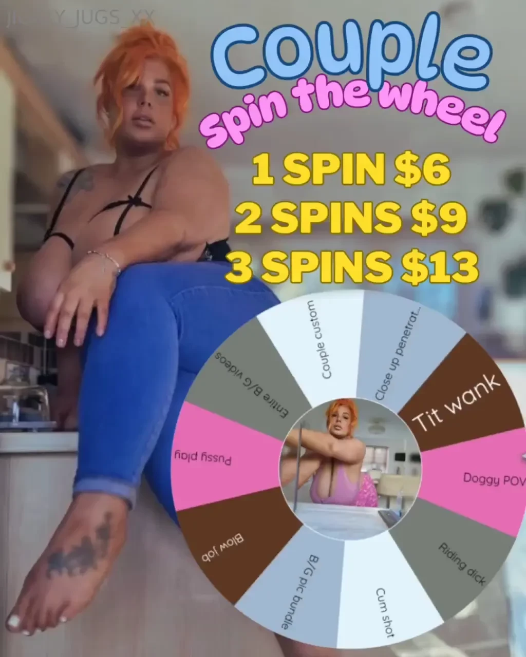 New couple spin the wheel win some fantastic b g content unlock for 