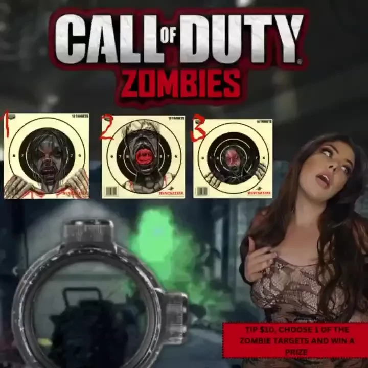 Call of duty zombies pick a zombie and get a head shot for a massive 