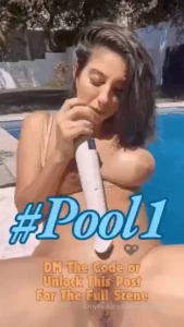 I was taking some sexy pictures by the pool for you and it make me so