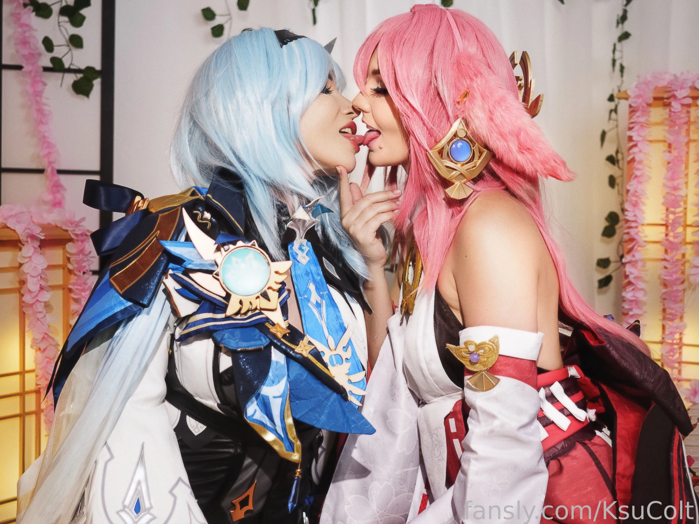Eula and yae miko together make a surprisingly good team cosplay 
