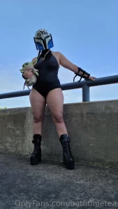 Playing around in my boudoir mandalorian cosplay helmet