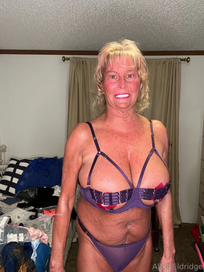 Purple hallow out bra and thong in this i am irresistable 