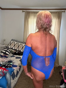 Blue body lingerie suit see through and cut outs