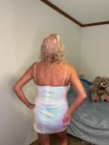 White elegant sparkling seequin with spaghetti strap dress