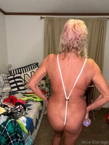 Blue with white trim slingshot swimsuit part 2