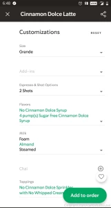 My normal order is 530 kcal and over 80 grams of sugar going to switch part 1