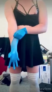 Watch me snap some gloves on and then i show you some of my toys