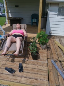 Sun bathing with the girls