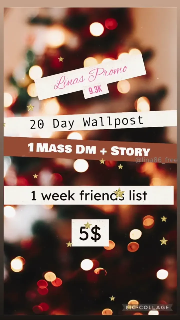 Linas promo 9 3k 20 das wallpost 1 mass dm 1 story 1 week friends list 