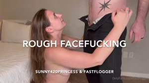 We ve been teaching sunny how to take a real facefucking well she has