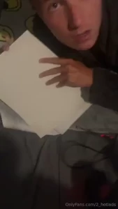 Chav lad walks in on his mate drawing a dick then turns into a kinky