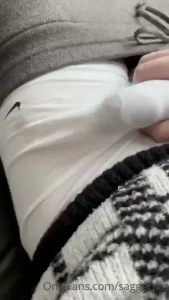 Sagging jerking and cumming in white nikes part 2