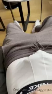 Sagging jerking and cumming in white nikes part 1