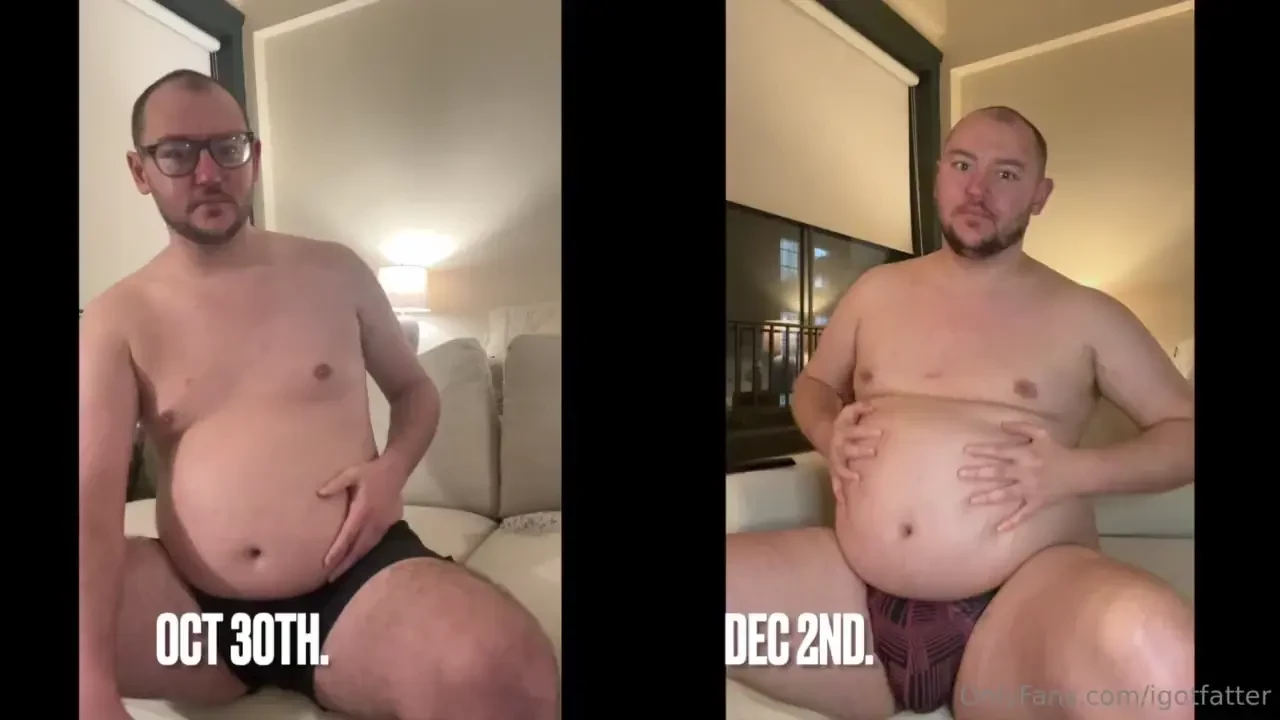 Size by size comparison of what 43 lbs in one month looks like 