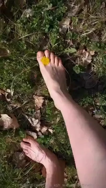 First barefoot frolic on the meadow this year grass tickling wood part 1 