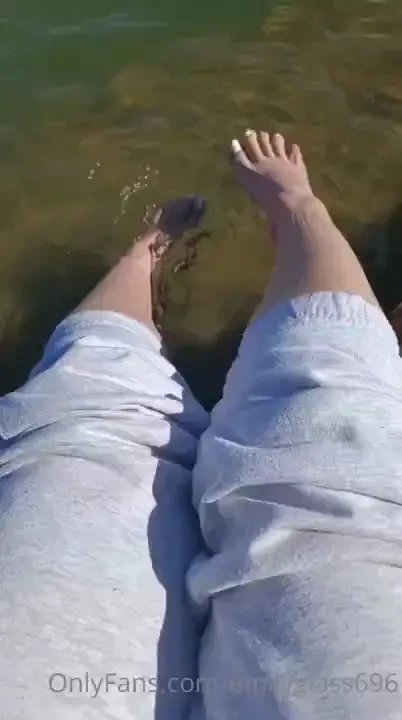 Cooling my feet in the river 