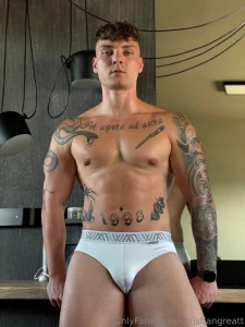 Standing here mirror catching it all briefs on hard cock showing what