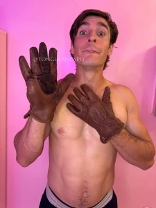 Logan joeyjones99 and leather gloves and spit