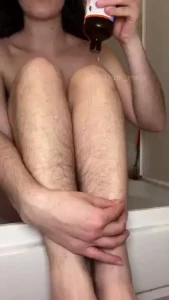 Oiling my hairy legs find the full video on my noppv https onlyfans